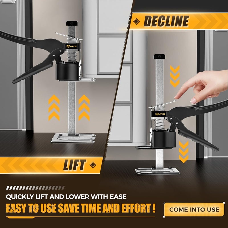 Mtnte Labor Saving Arm Jack Handle 12 in Furniture Jack Drywall Lift for Wall Tile Locator, Multi Function Height Adjustment, Door Panel, Lever Arm Tool Board Weight 330lb, Lift Range 6.7In - Image 5